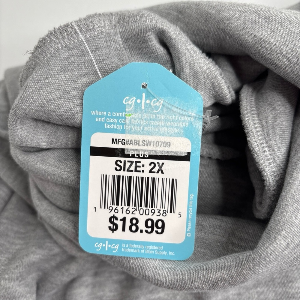CGCG Supersoft Turtleneck Women’s Plus Size 2X NWT Gray Grey Tagless - Picture 4 of 6